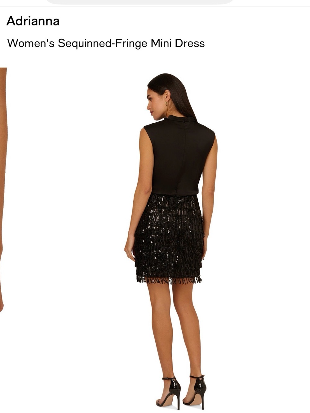 ❌️❌️SOLD❌️❌️Adrianna Papell Women's Sequinned-Fringe Mini Dress - Picture 4 of 6
